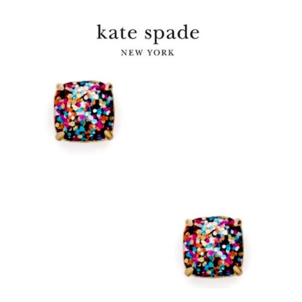 ♠️ kate kpade ♠️ Small Square Multi glitter stud earrings
